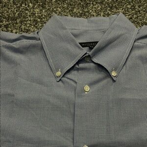Blue Gingham Men's Dress Shirt